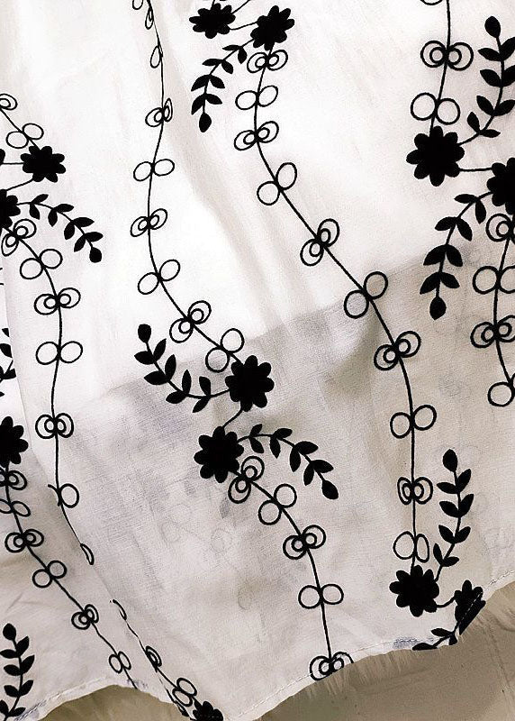 Italian Brown Print Elastic Waist Silk a Line Skirt Summer