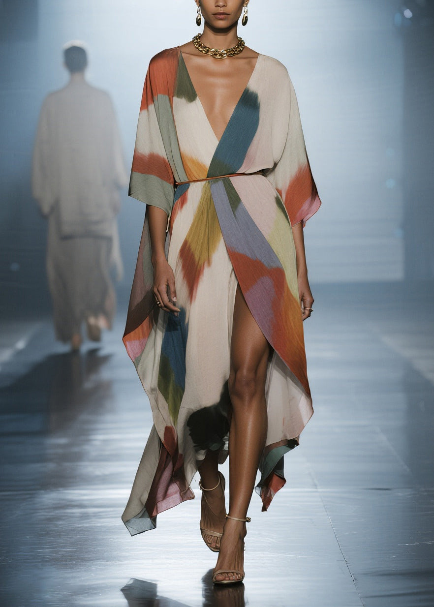 Tie Dye Draping Chiffon Loose Cardigan Summer