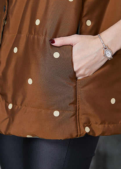 Coffee Dot Oversized Cotton Filled Vests Spring