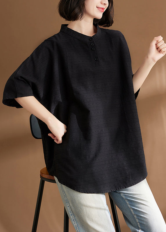 Black Print Cozy T Shirts Summer