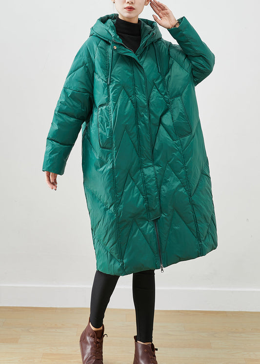 Green Oversized Thick Fine Cotton Filled Puffers Jackets Winter