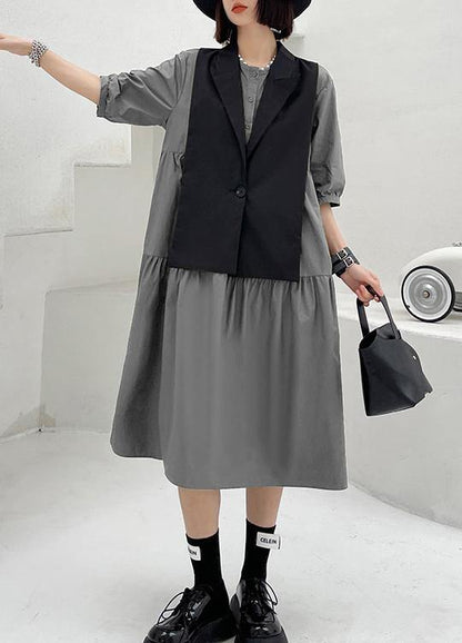 Diy Grey Cotton Summer Vacation Dresses