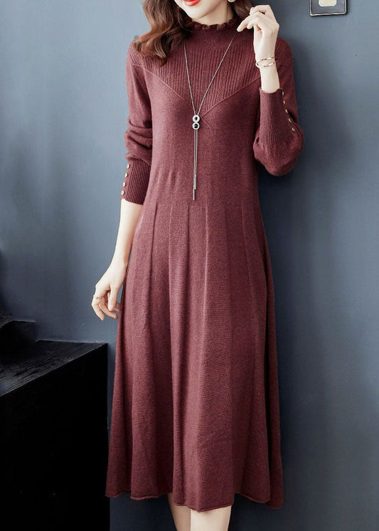 Mulberry Ruffled Exra Large Hem Knit Sweater Dress Winter