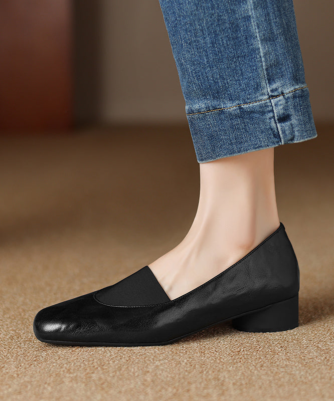 Brown Chunky Sheepskin Comfy Splicing Loafers