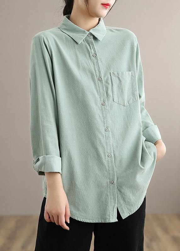 Classy Green Top Lapel Pockets Vestidos De Lino Spring Top