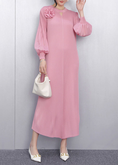 Pink Decorated Chiffon Party Dresses Summer