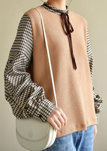 Italian Plaid Vacation Patchwork Cotton Stand Top
