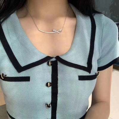 Zarte handwerkliche Gold Halskette