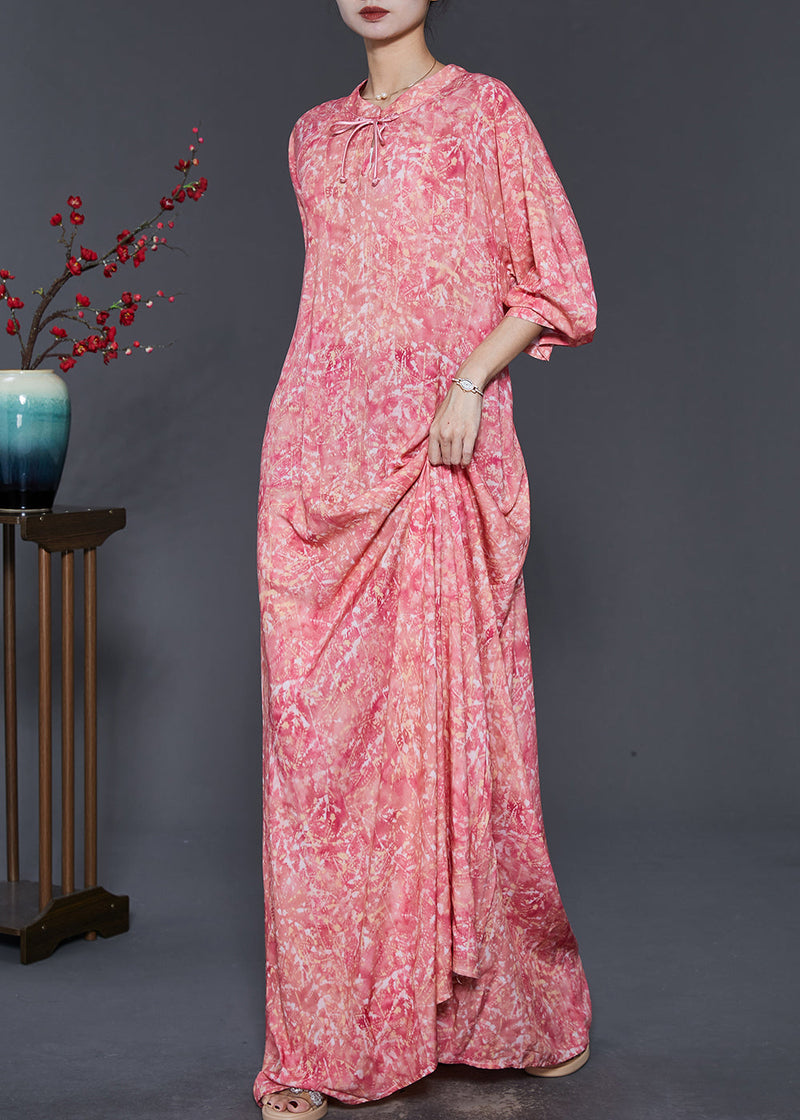 Diy Red Oversized Print Cotton Robe Dresses Summer