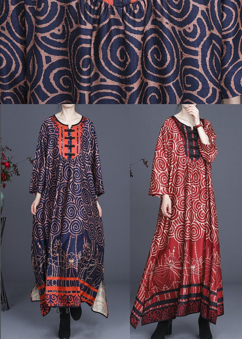 Diy Red Print Oriental Asymmetrical Design Dresses Summer Spring