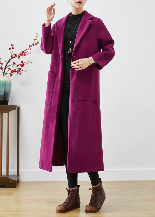 Lavender Oversized Woolen Coats Spring