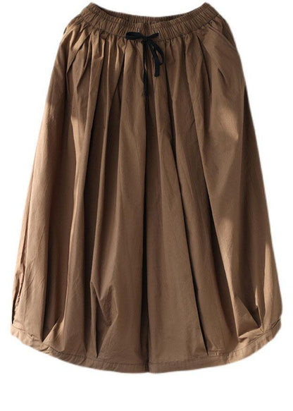 Chocolate Tie Waist Pockets Wide Leg Pants