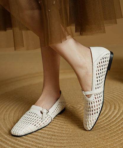 Stylish Splicing Loafers for Black Cowhide Leather Breathable