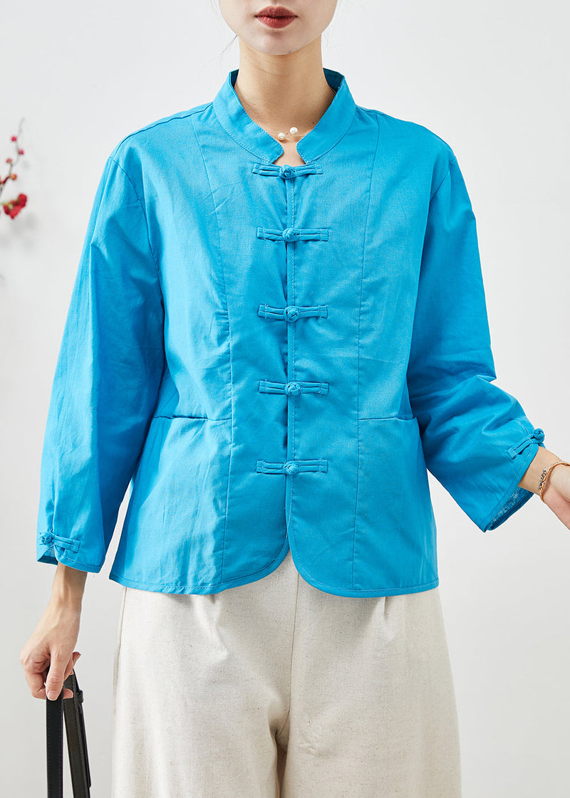 Blue Oriental Linen Two Piece Set Clothing Oversized Fall