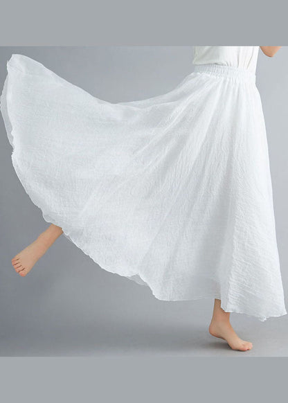 White High Waist Layered Design Cotton Skirt Summer