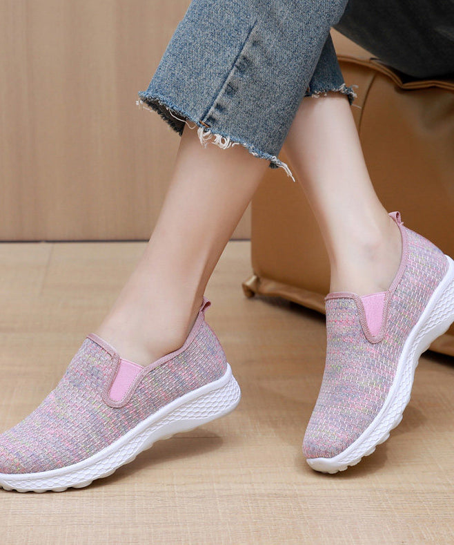 Knit Fabric Flat Shoes for Fine Print Flat Shoes