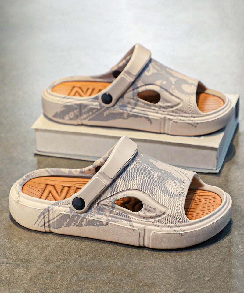 Summer Outdoor Khaki Anti Slip Slide Sandals