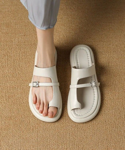Splicing Hollow Out Black Flip Flops Slide Sandals