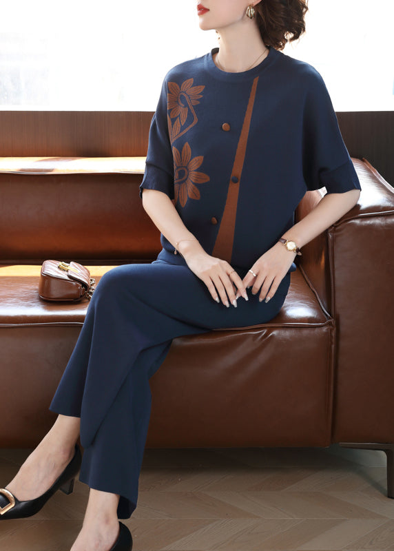 Boutique Camel O Neck Knit Two Pieces Set Spring