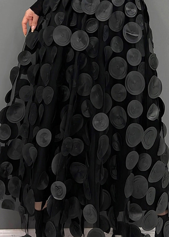 Blue Dot Patchwork Tulle Skirt Fall