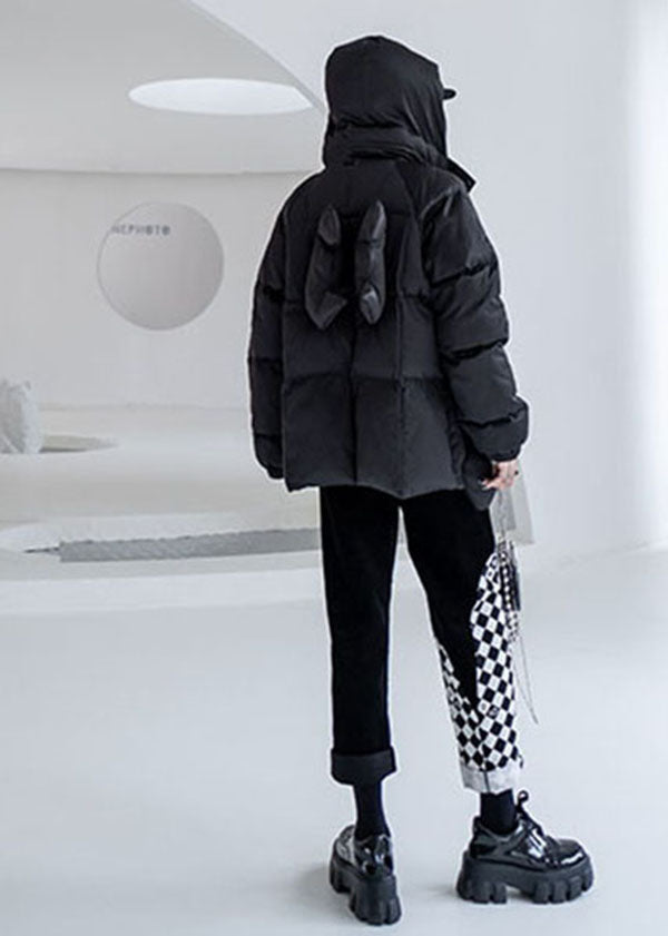 Black Patchwork High Waist Warm Fleece Corduroy Straight Pants Fall