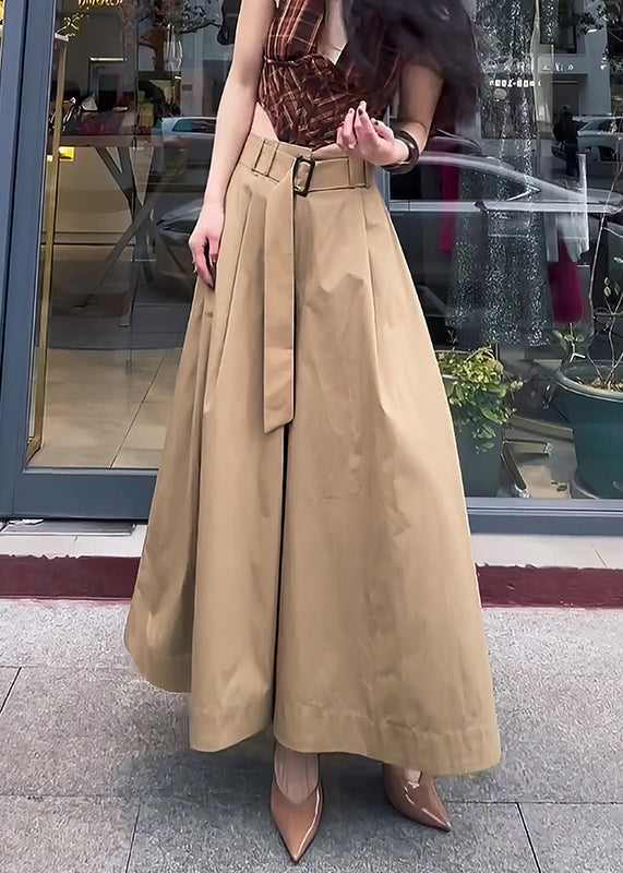 Original Design Khaki High Waist Cotton Pants Skirt Fall