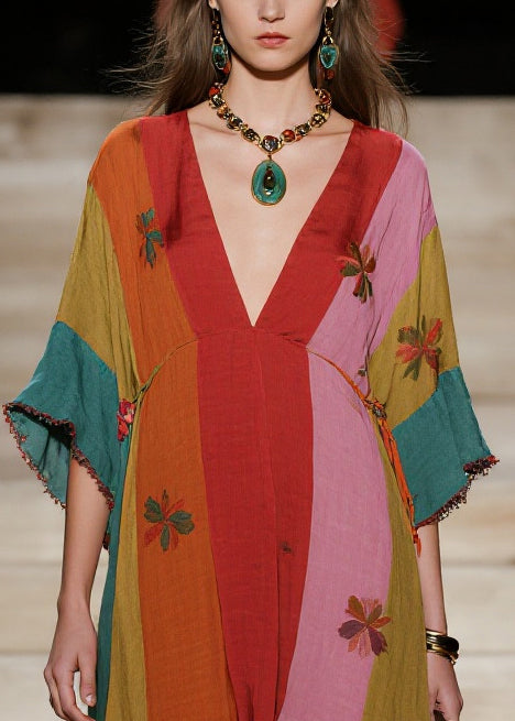 Colorblock Oversized Cotton Dresses Summer