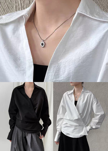White Peter Pan Collar Shirt Lantern Sleeve