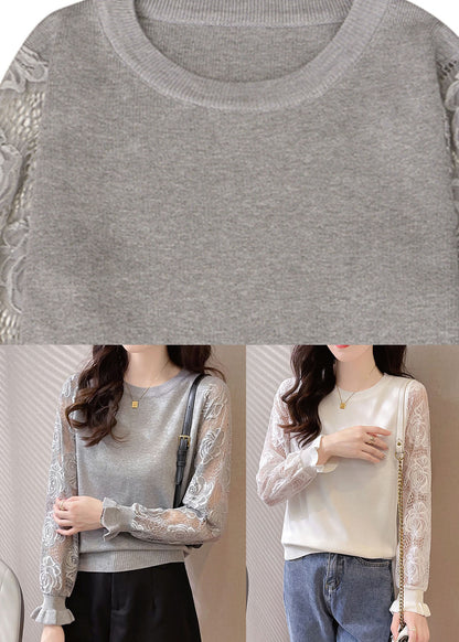 Diy Grey Lace Patchwork Top Fall