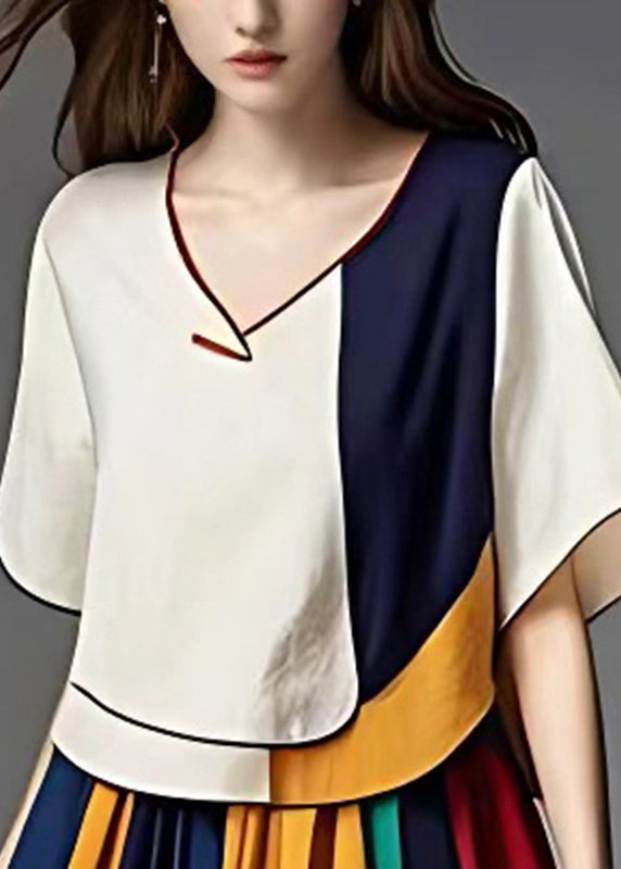 Oversized Patchwork Applique Cotton Two Pieces Set Summer