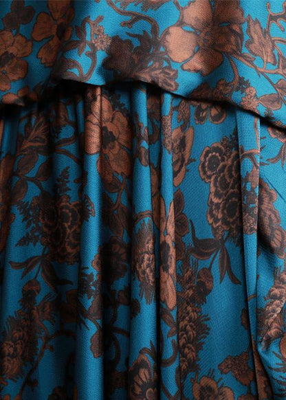 Vivid Blue Silk Outfit Maxi Spring Dresses Long