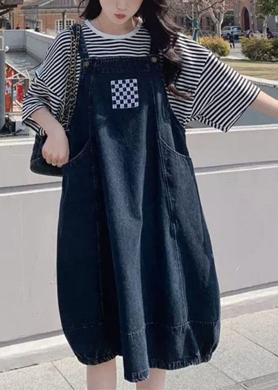 Blue Patchwork Denim Dress 2 Piece Outfit Fall