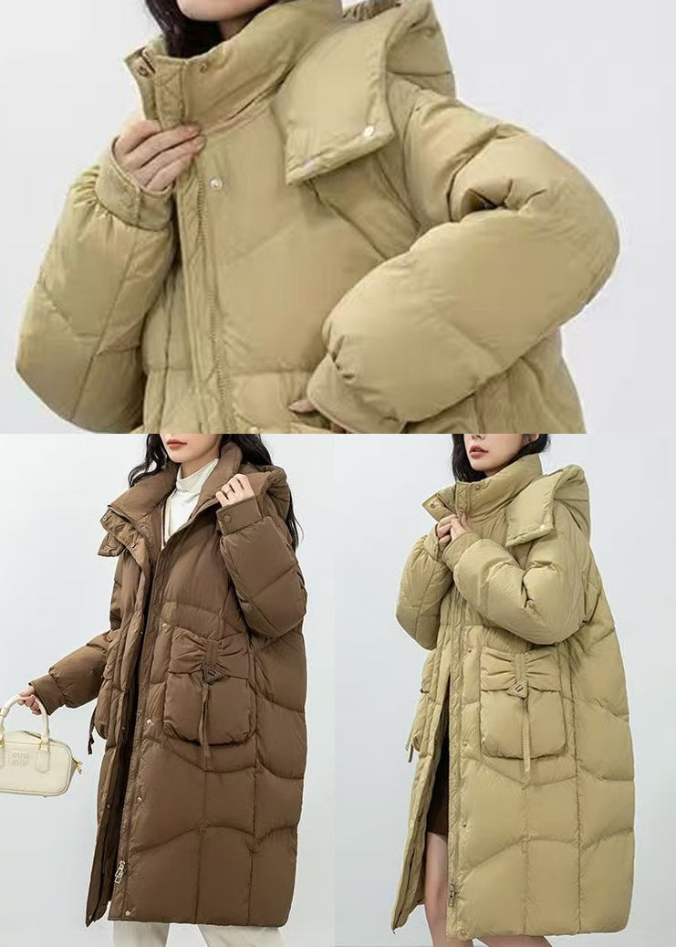 Light Green Duck Down Winter Coats Oversized Wrinkled Winter