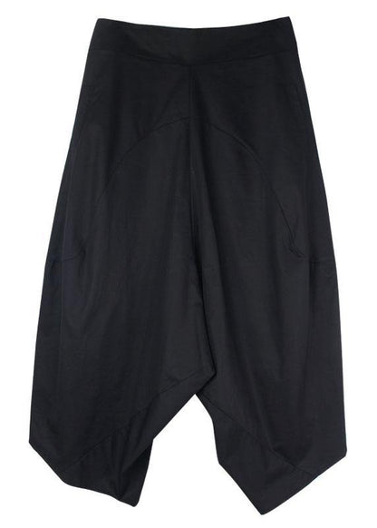 White Pockets Patchwork Cotton Harem Pants