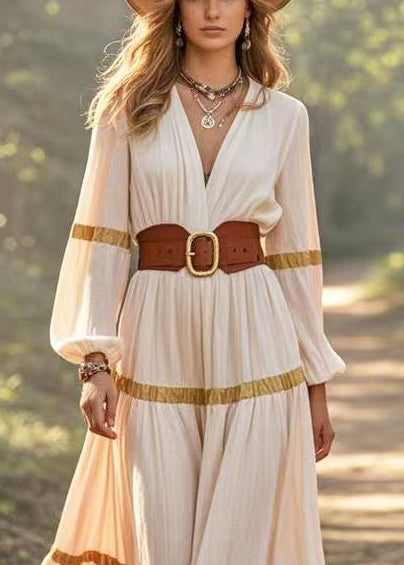 White Tunic Patchwork Exra Large Hem Cotton Dress Spring