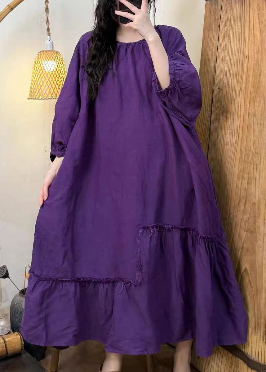 Tea Green Oversized Wrinkled Cotton Dress Fall