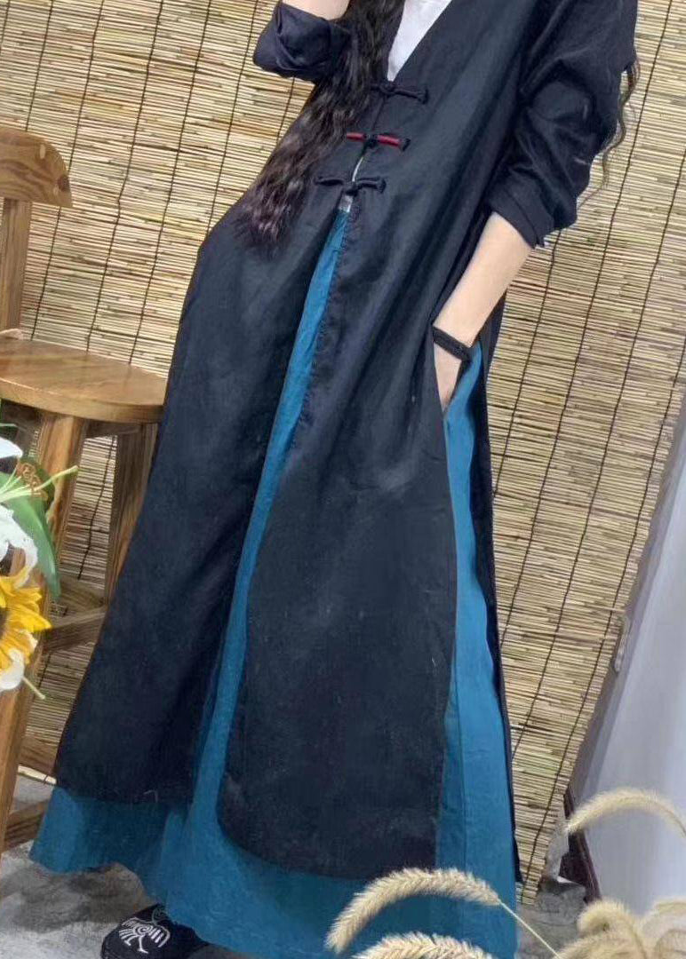 Rose V Neck Trench Coats and Wide Leg Pants Two Piece Set Fall