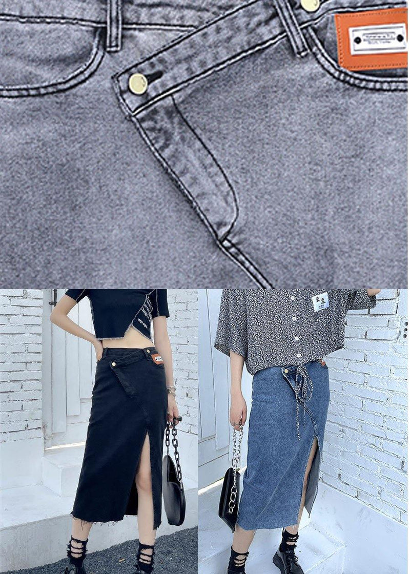 Black Summer High Waist Denim Skirts