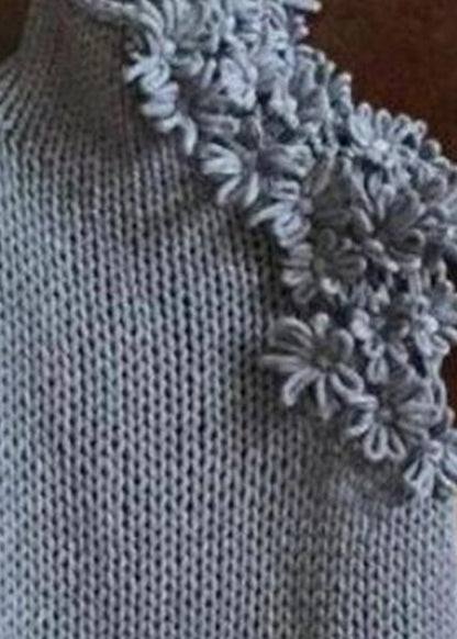 Style Grey Hign Neck Knit Vest Sleeveless Spring