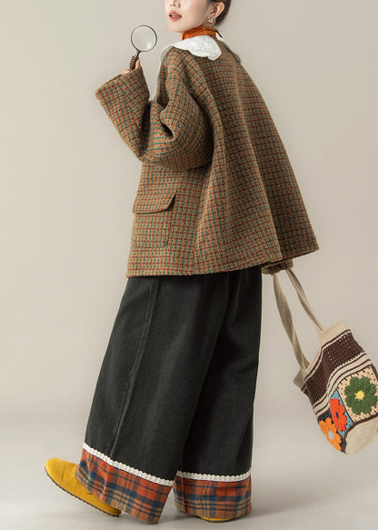 Autumn Winter New Sweet Woolen Coat T Shirt and Pants Set