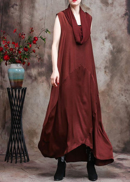 Luxy Burgundy Long Silk Dresses