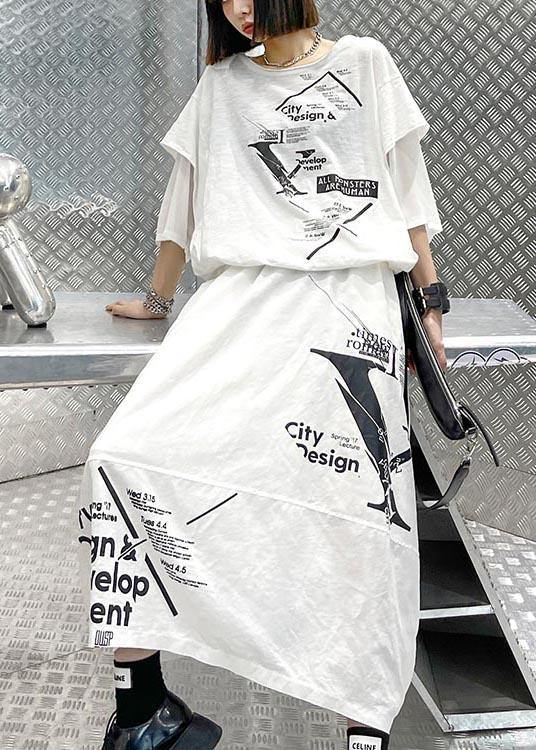 New Style Summer T-shirt Top and Skirt Two Piece Set