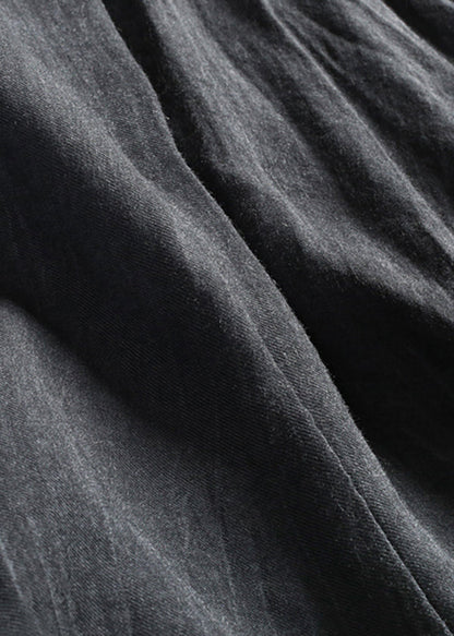 Dark Grey Oversized Tie Dye Pockets Cotton Harem Pants Fall
