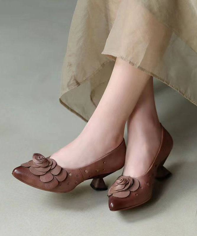 Grey High Heels Splicing Hollow Out Pointed Toe