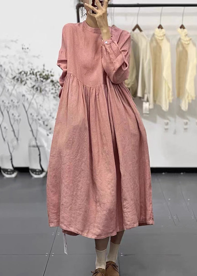 Pink Oversized Exra Large Hem Linen Dress Spring