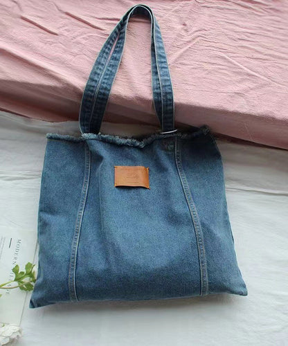 New High-capacity Torn Edge Denim Shoulder Bag