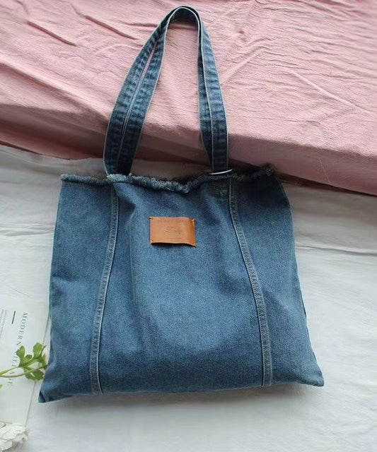 New High-capacity Torn Edge Denim Shoulder Bag