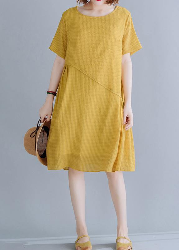 Yellow Asymmetrical Design Maxi Summer Chiffon Dress