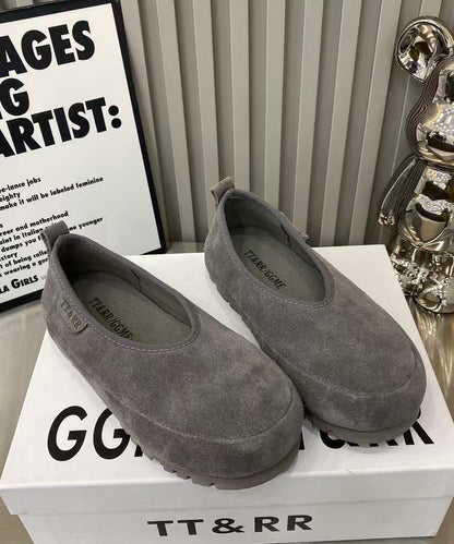 Comfortable Splicing Flat Shoes for Yellow Suede