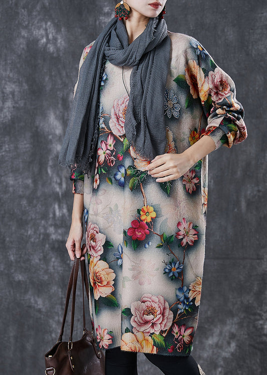 Diy Khaki Oversized Knit Maxi Dresses Spring